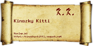 Kinszky Kitti névjegykártya